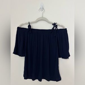 Blue Off-the-Shoulder Top